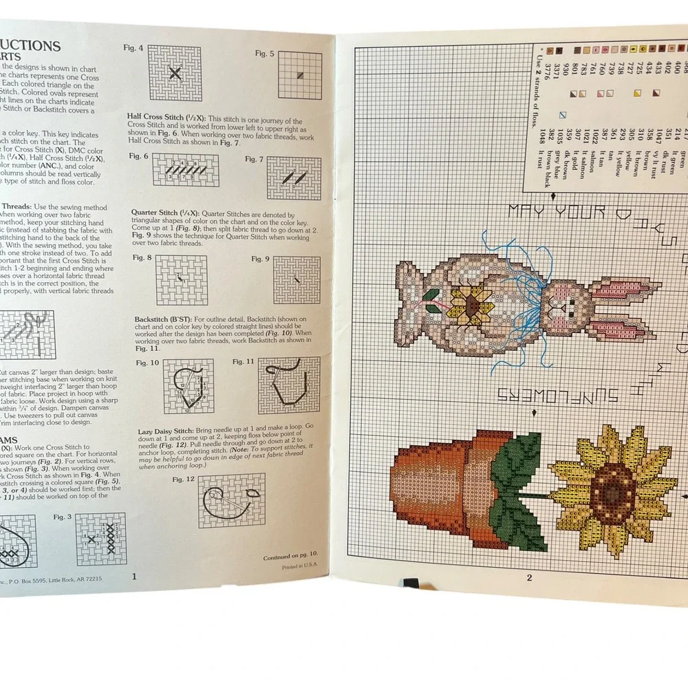 Leisure Arts Sunflowers and Snickerdoodles‎ Cross Stitch Pattern Booklet 1990s